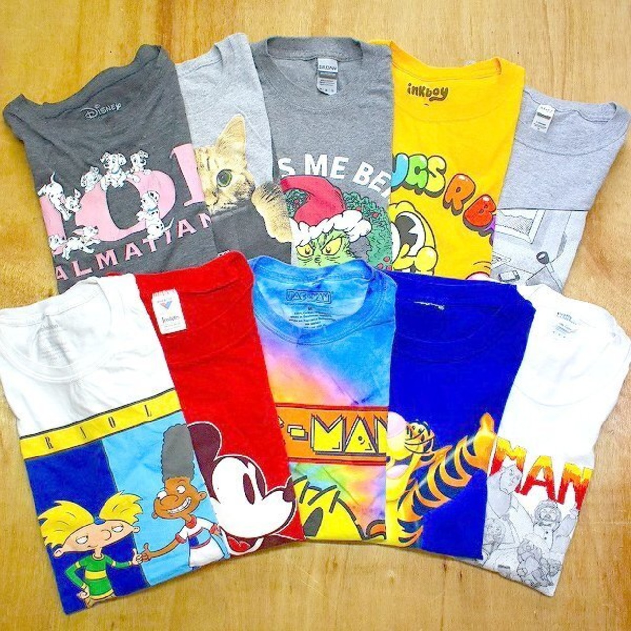 1点物◇パックマンPAC MANタイダイプリントTシャツ古着メンズML 