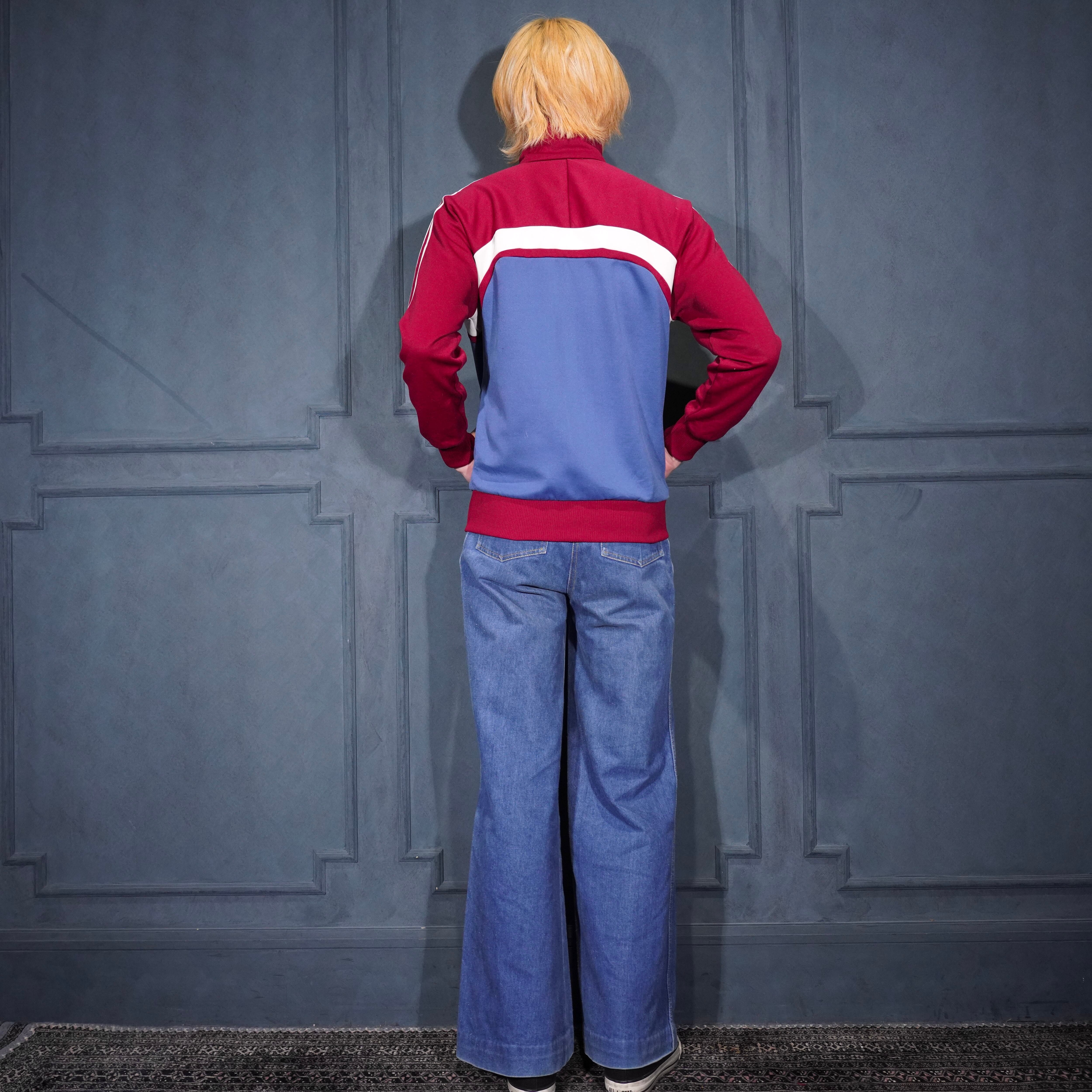 80's USA VINTAGE adidas LOGO EMBROIDERY DESIGN TRACK JACKET MADE