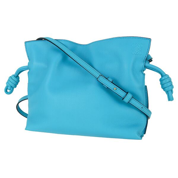 Used LOEWE ロエベ ショルダーバッグ フラメンコクラッチ ミニ ナッパレザー ブルー クラッチバッグ ハンドバッグ 超美品
