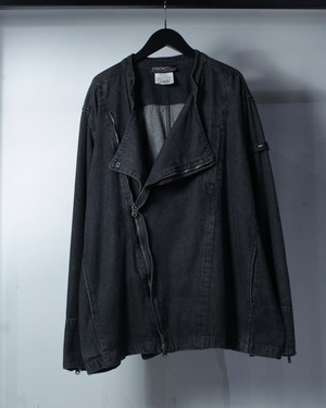 【Caka BLACK】Double Riders Type Loose Denim Jacket