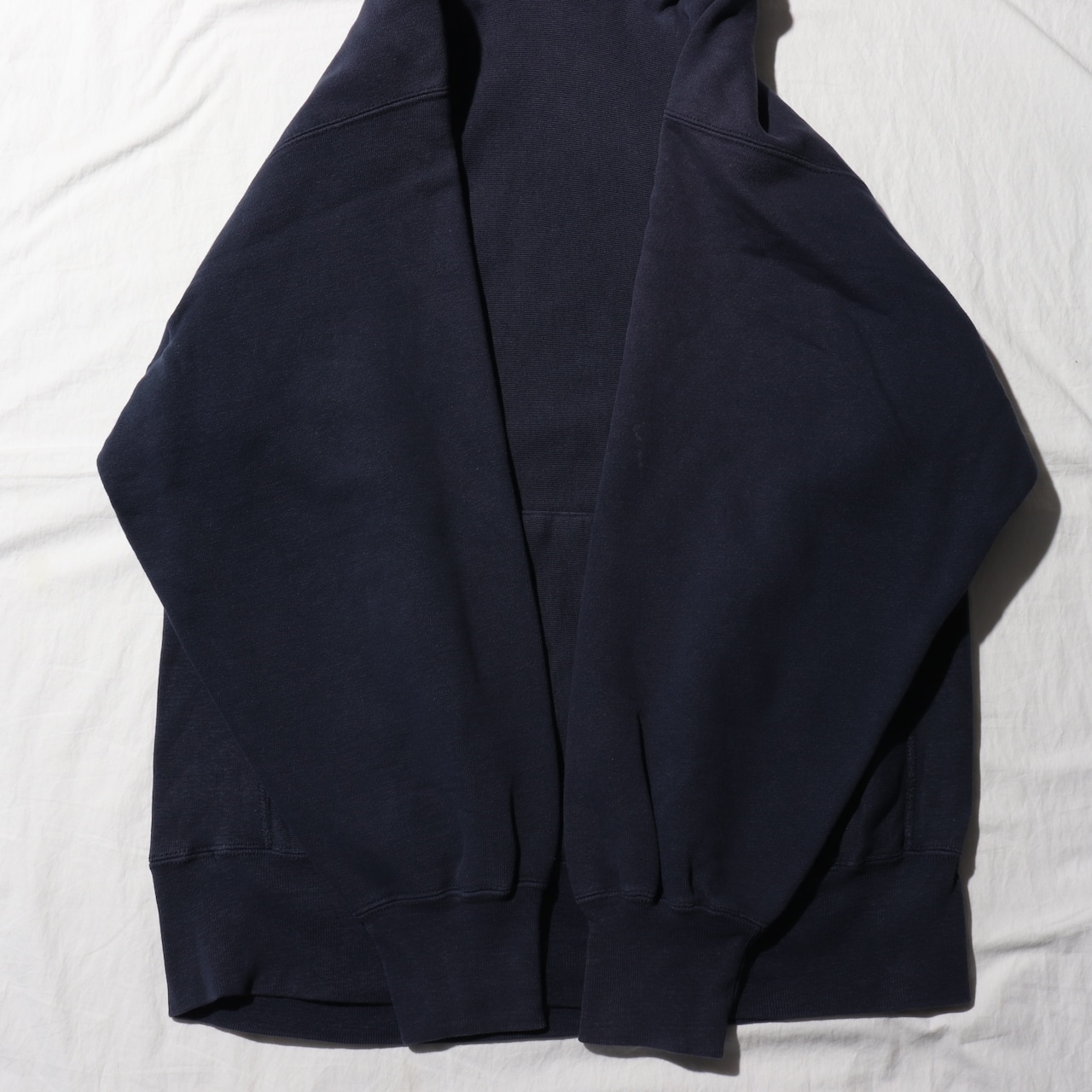 美品 XL 80s USA ネイビー無地 パーカー 旧ハトメ Reverse weave Champion リバースウィーブ