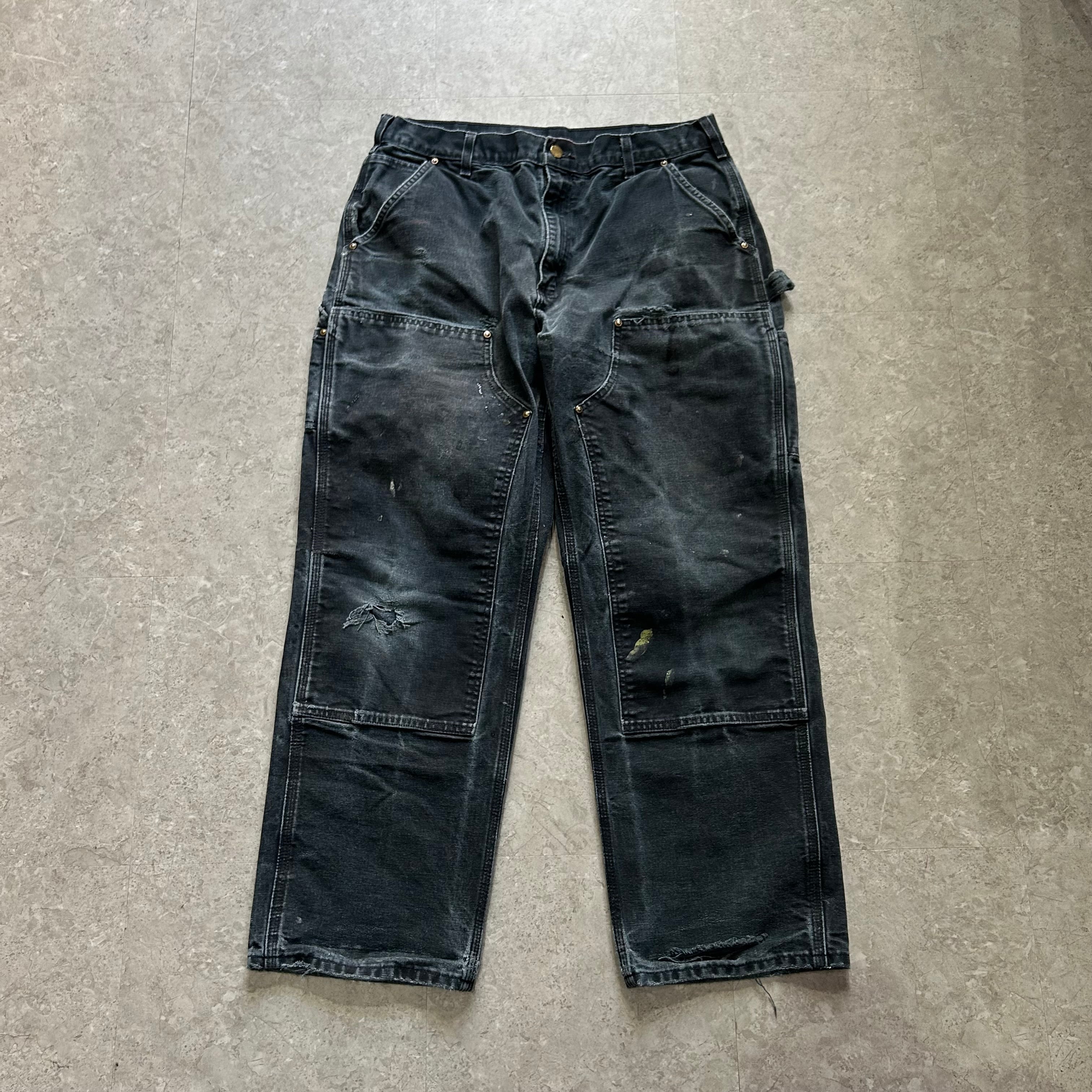 00s Carhartt double knee duck pants "fade black"【仙台店】
