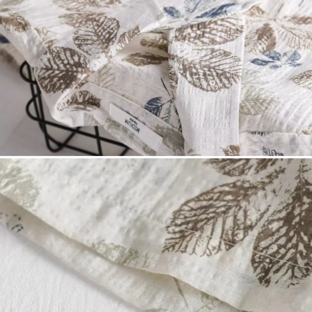 【M-3XL】Leaf Print Short Sleeve Shirt / リーフ プリント 半袖 シャツ