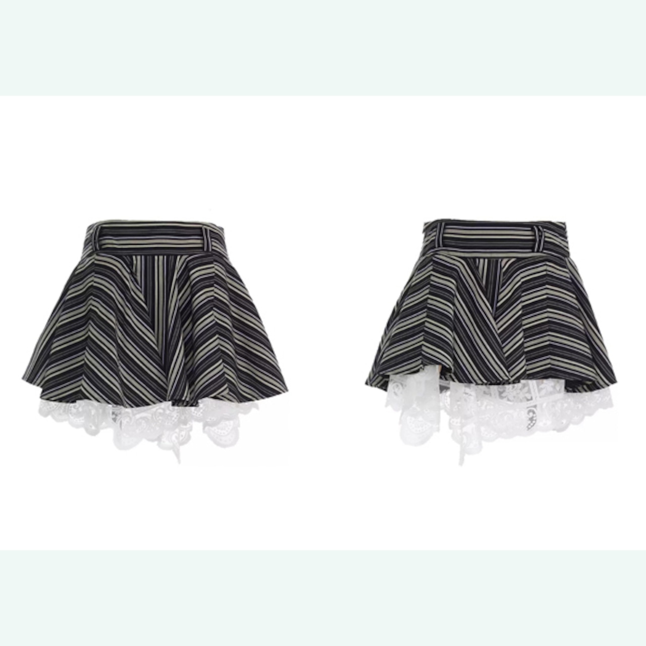 モノクローム・フレア × レースレイヤードスカート 《B0025》