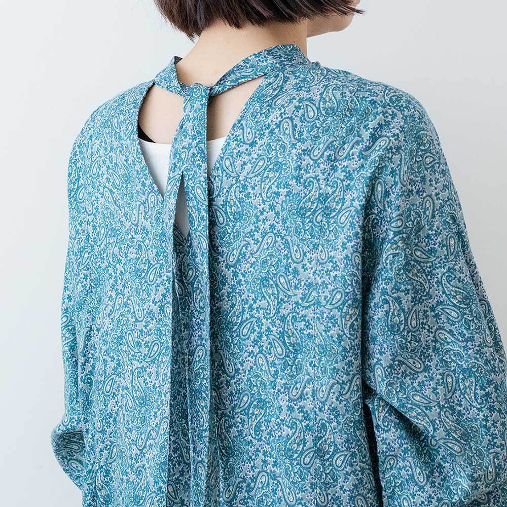 ANAYI ペイズリープリント ボウタイワンピース 38 ペイズリープリントボウタイワンピース （ロング・マキシ丈