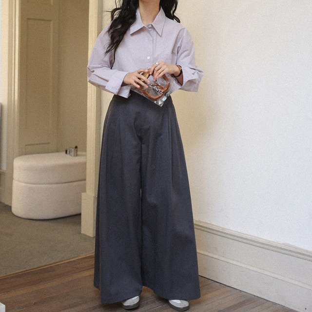 back-embroidered long-sleeve shirt　J00461