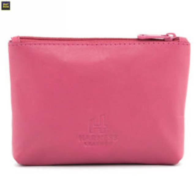 【送料無料】ハーネスレザージップトップコインアップリケピンクharness leather zip top coin purse with applique cat detail pink