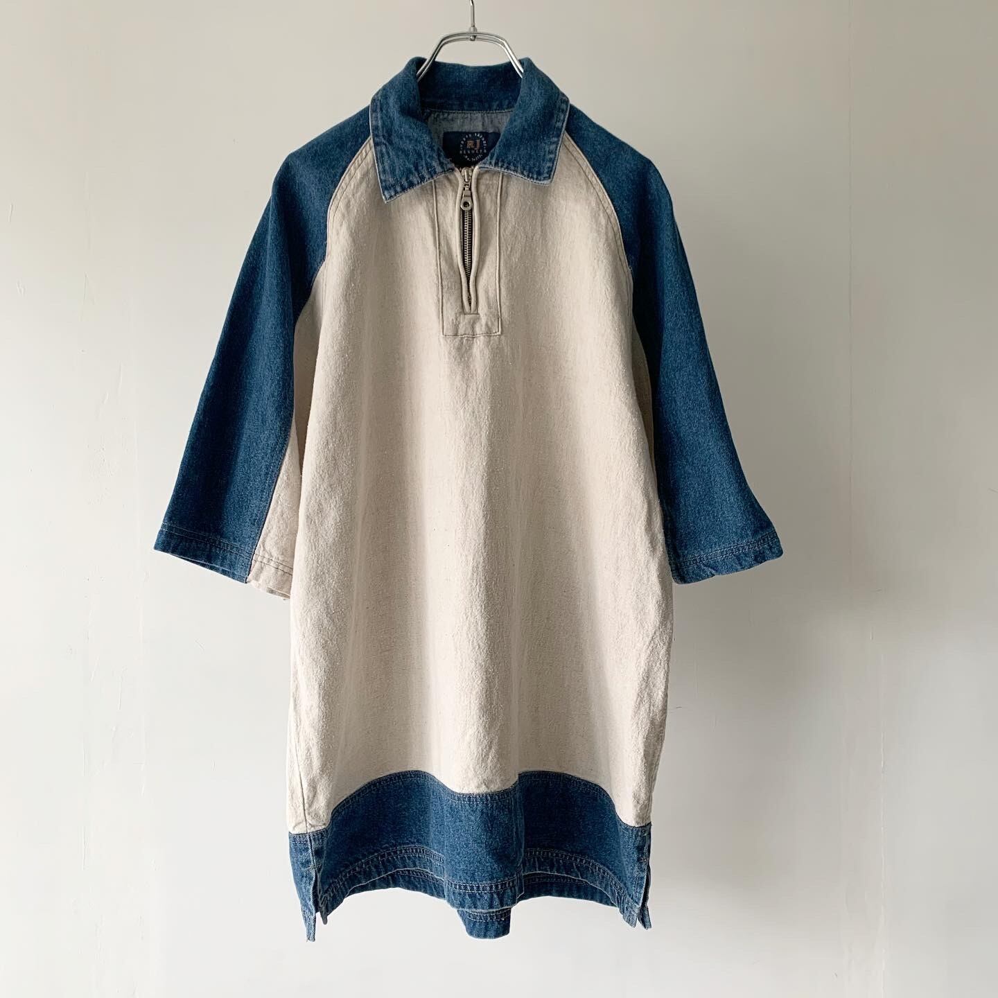 2tone switching pullover shirt