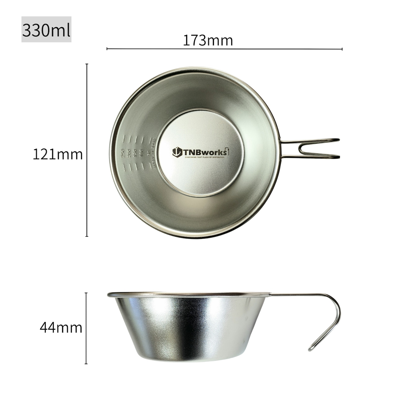 燕三条製 シェラカップ/シルバー〈 18-8ステンレス・330ml 燕三条製 シェラカップ/シルバー〈 18-8ステンレス・330ml