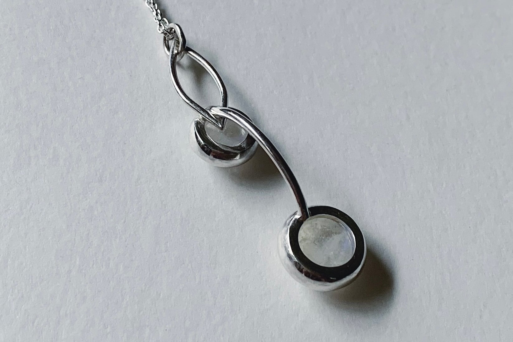 泡沫 ホワイトラブラドライト ネックレス no.254