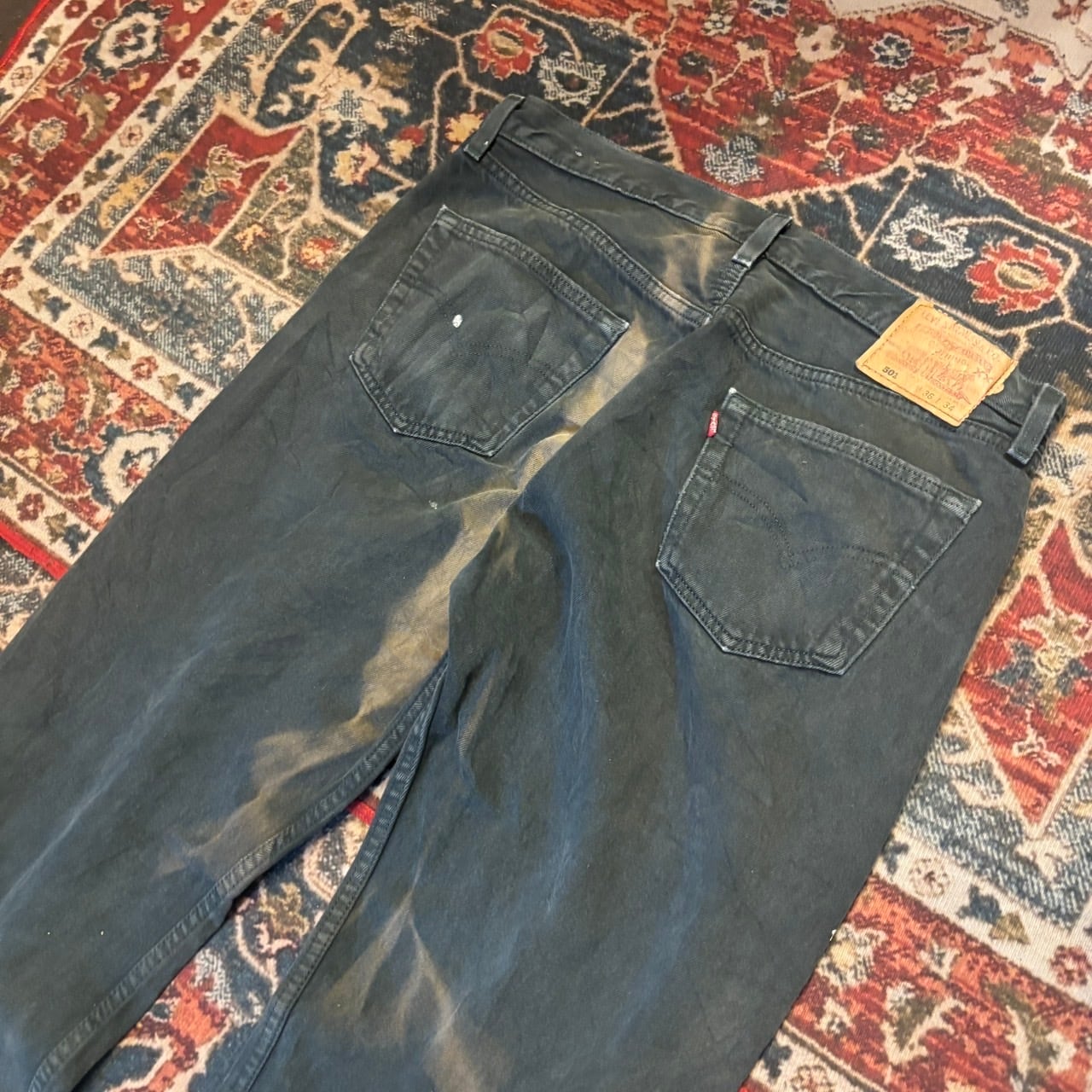 90s Levi's USA製 501 グリーン デニムパンツ W36 L34 W88cm