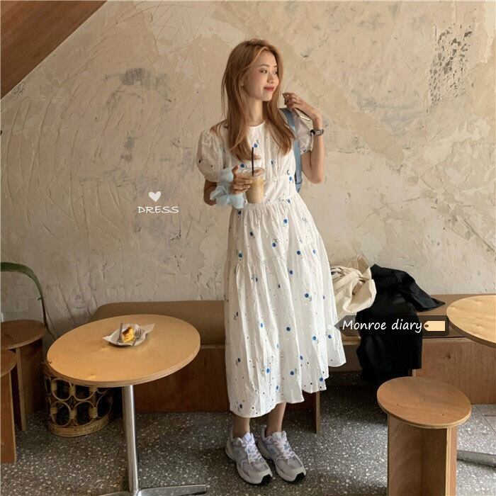 ホワイトドレス 薄手サマースカート 夏物 モンロー76552777697