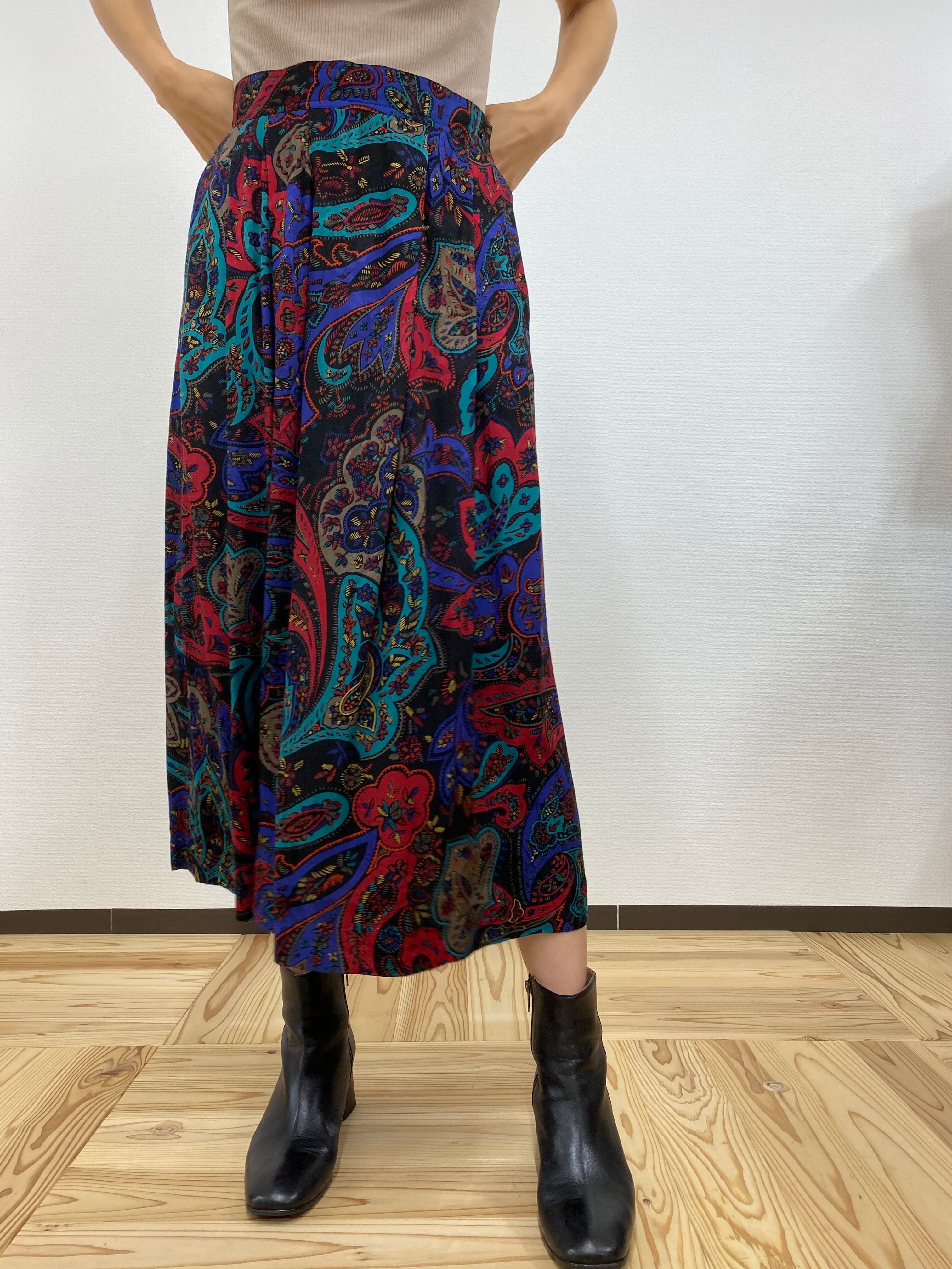 【CHAUS】mulch paisley tuck skirt