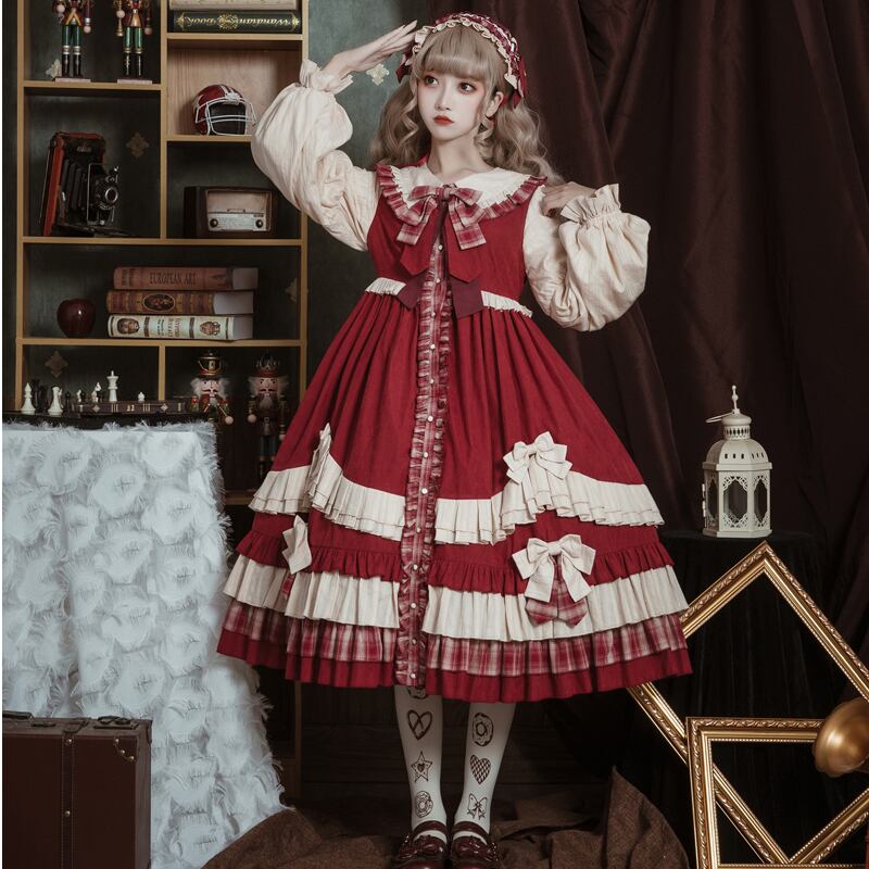 LO1132 lolita オリジナル 洋服 ロリータ ワンピース 髪飾り付き