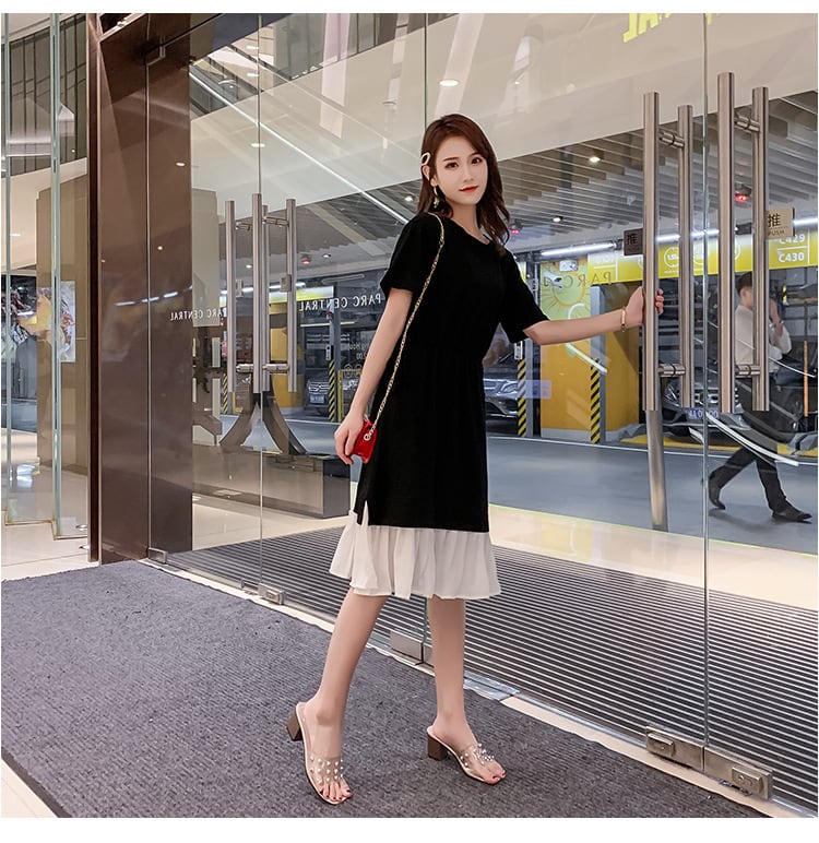 春夏コーデ❤️ひざ丈シンプルワンピース レディース 普段着 今 春夏コーデ❤️ひざ丈シンプルワンピース レディース 普段着 今