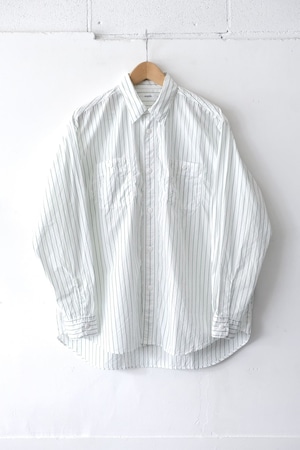 FUJITO B/S Work Shirt　Green Stripe