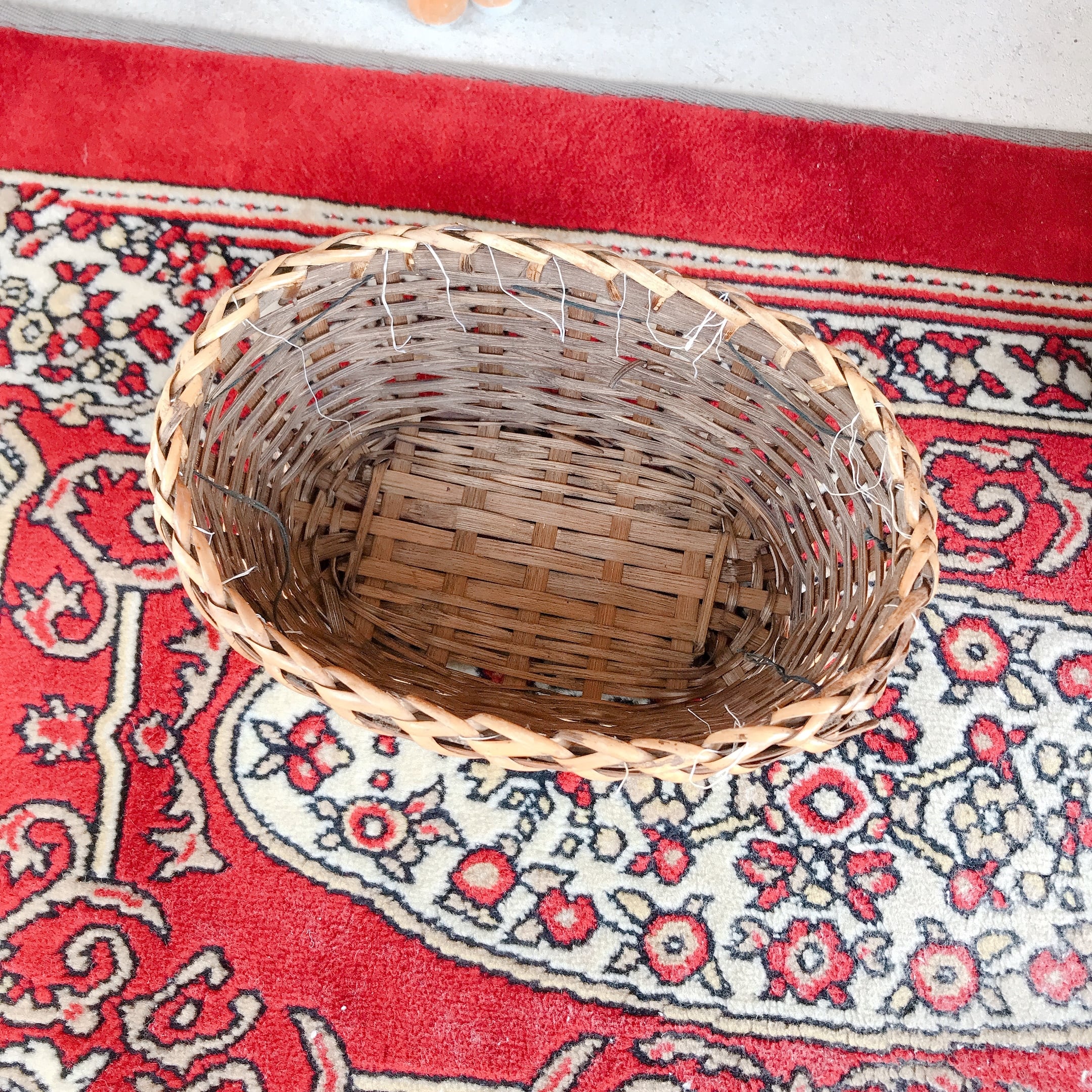 まとめ売り】ナチュラル 編み バスケット 5点セット 昭和レトロ カゴ