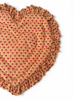 Baby Quilt Play Mat Heart Frill -Monsoon Color-Ｖintage Red【saruche】