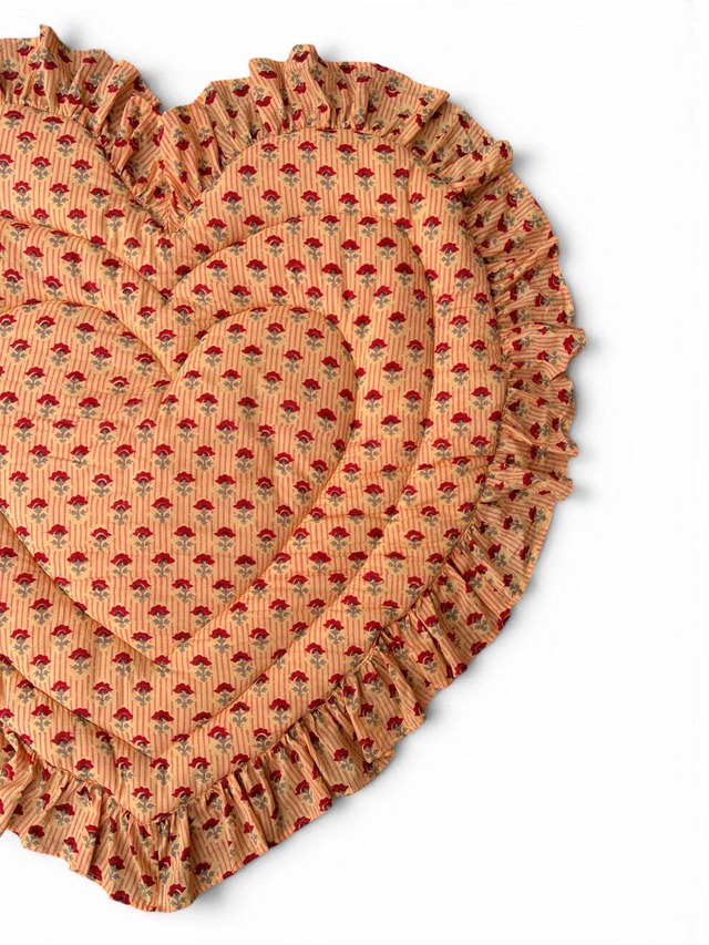 Baby Quilt Play Mat Heart Frill -Monsoon Color-Ｖintage Red【saruche】