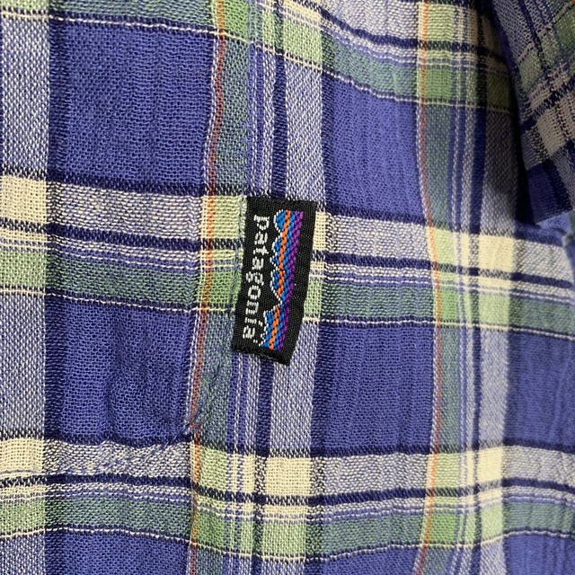 Patagonia ACヤーンダイシャツ 98年 ポルトガル製 L 青系