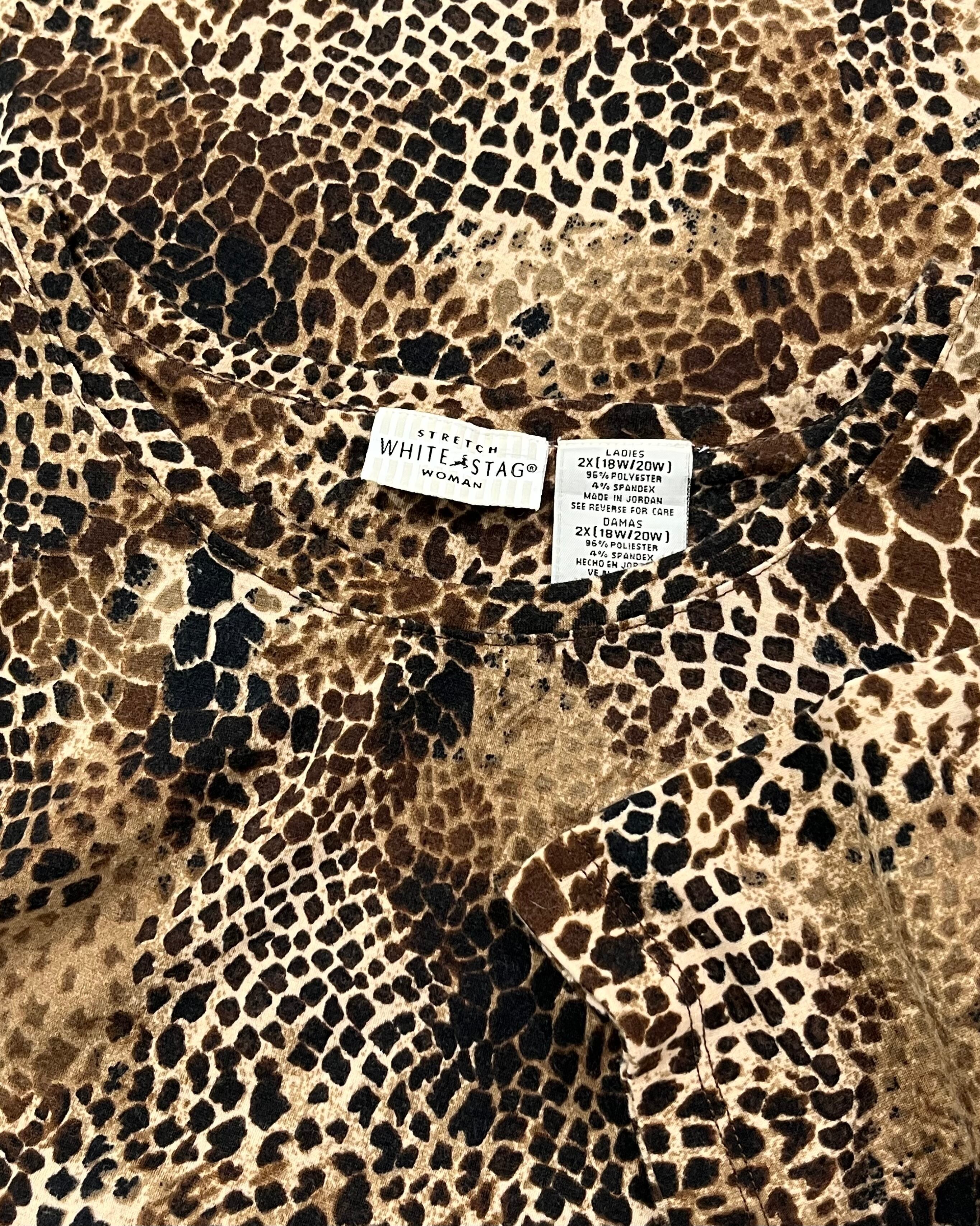 00s WHITE STAG "Giraffe Pattern" S/S Knit Tee