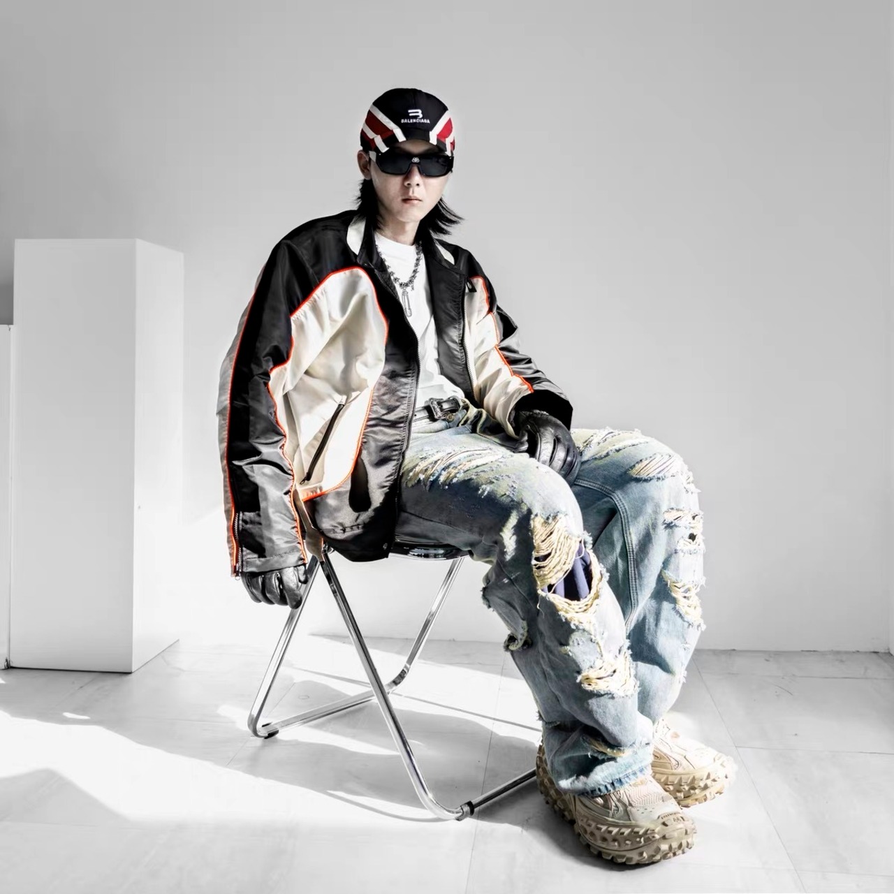 VIBE ストリート ボロボロジーンズ パンツ P109