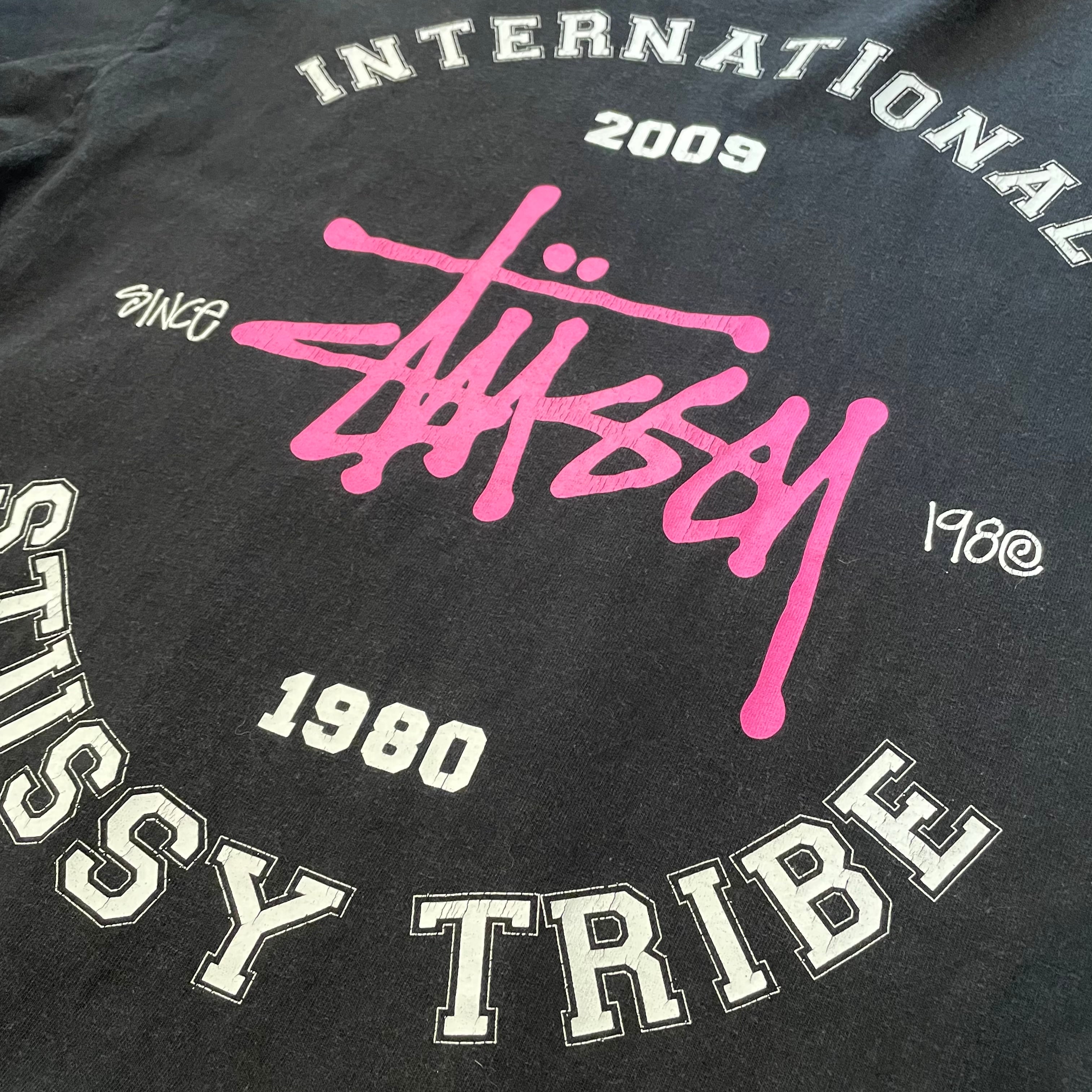 STUSSYバックプリント アーチロゴ Tシャツ international