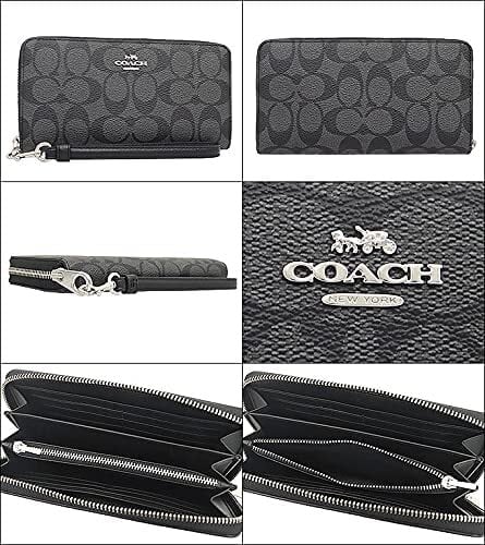 COACH 財布 シグネチャー ロング ジップ C4452 ブラックスモーク