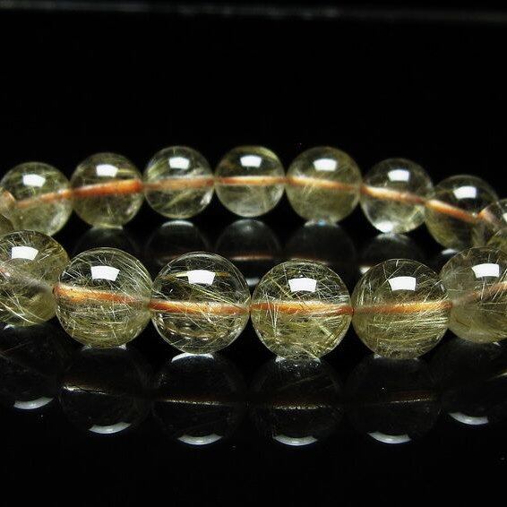 ルチルクォーツ ブレスレット 12mm タイチンルチル ブレスレット メール便可 [M便 1/10] 111-49186