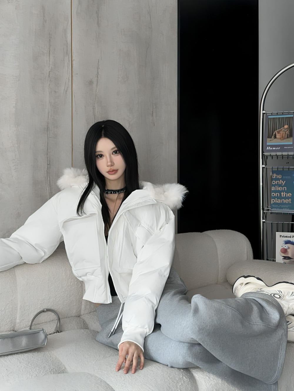 Lig. / リグドット | Puffer Tops パファー トップス | F | ホワイト | レディース グロッシー ライトパファー Jacket