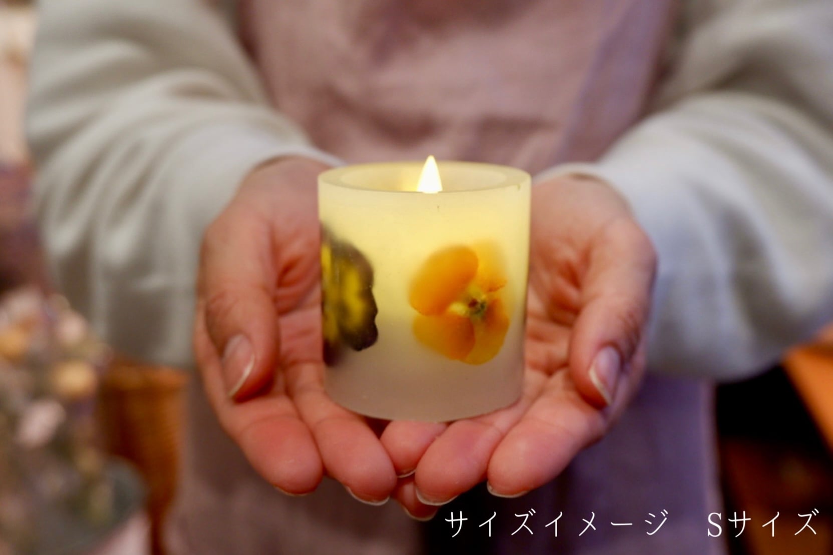 HANANOAKARI】ボタニカルキャンドルランタンM単品 紅葉 | MITSUBAKOBO