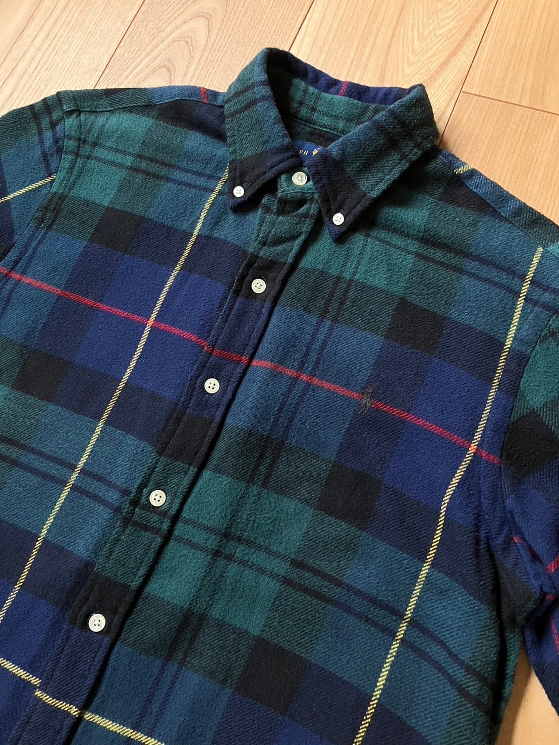 TRL128RALPH LAURENラルフローレン　長袖シャツ　チェック　Sサイズ　ネルシャツ　美品