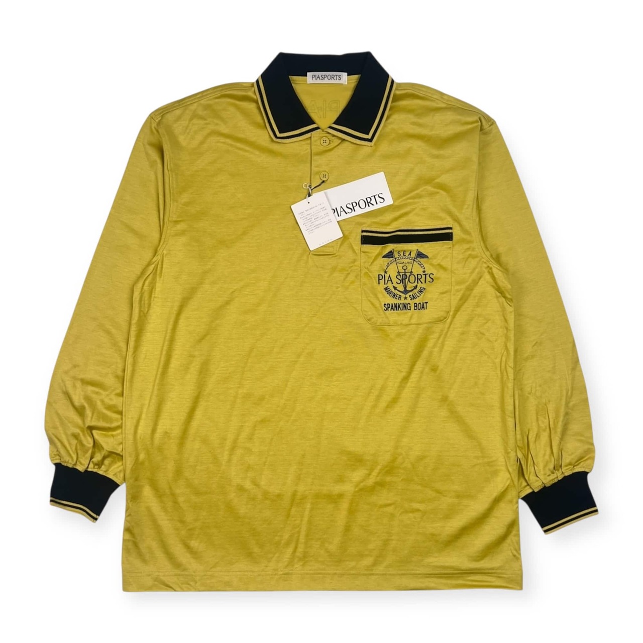 新品 タグ付き PIASPORTS ピアスポーツ 長袖 ポロシャツ 4/からし色系 メンズ