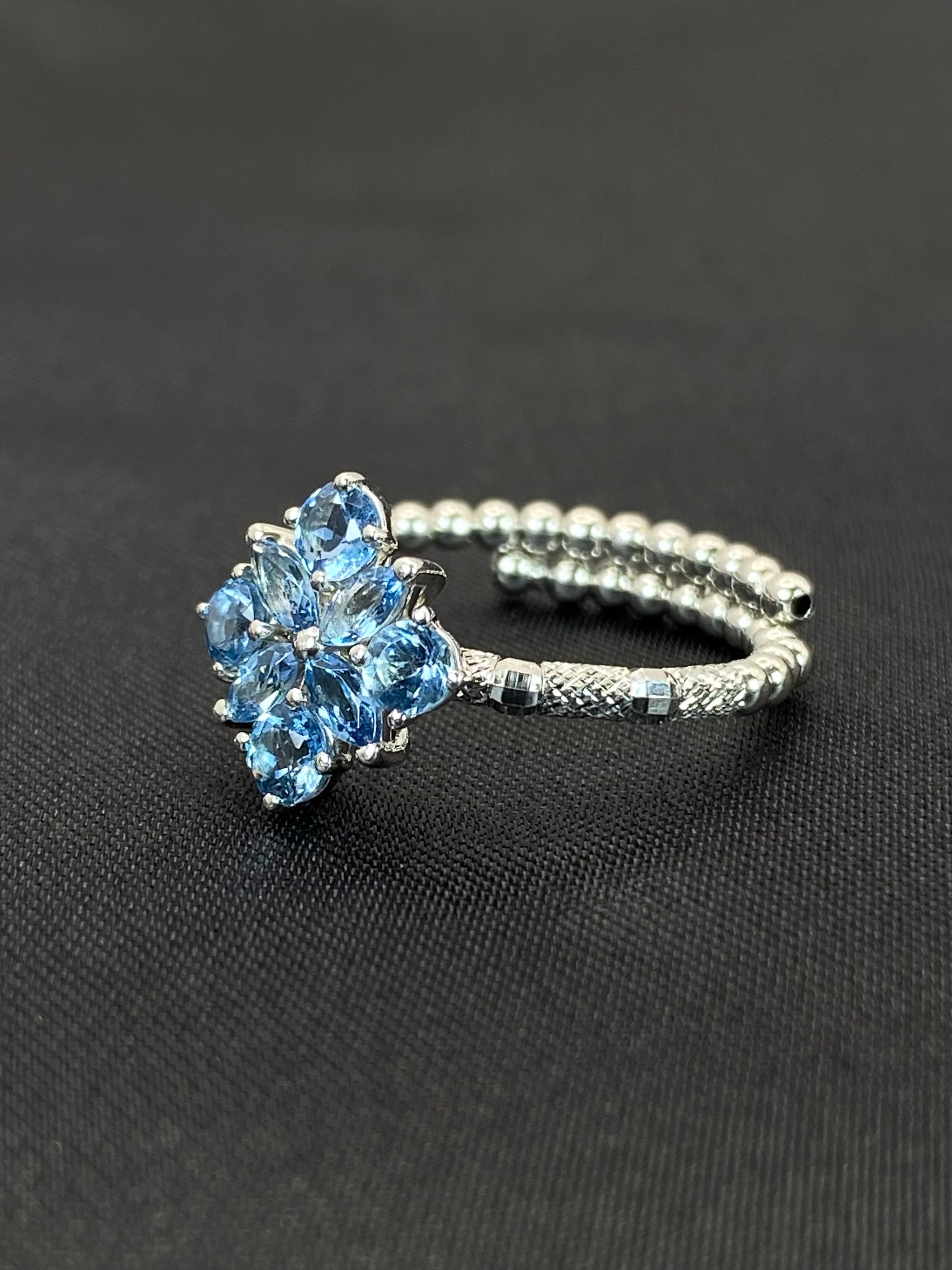アクアマリン 計0.60ct Pt950 リング フリーサイズ（約12号