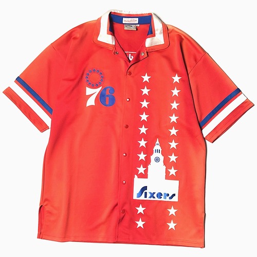 Y2K【mitchell&ness】"Philadelphia 76ers" Short Sleeve Game Shirt