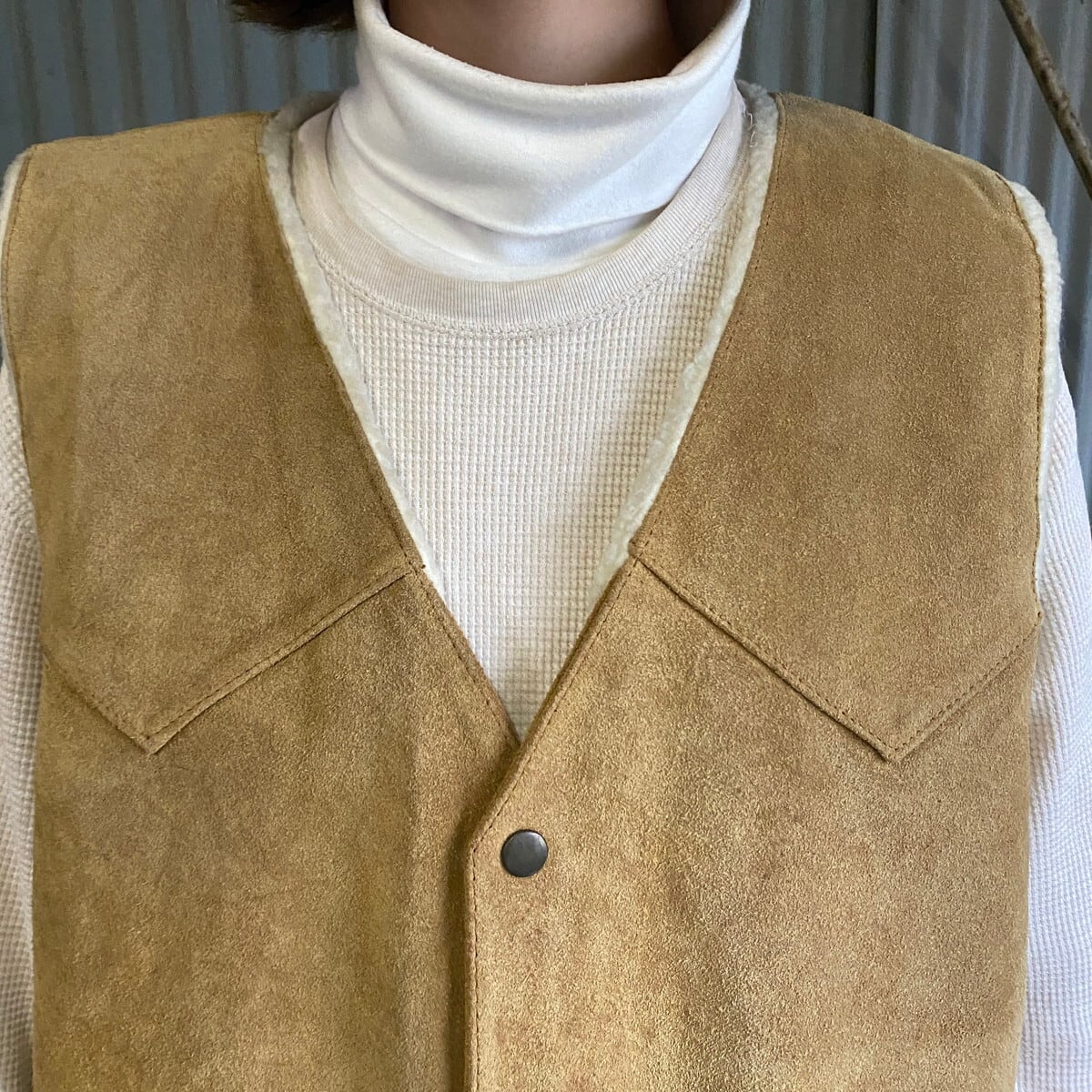 韓国製 80〜90年代 Schott ショット スエードレザー ボアベスト 44 