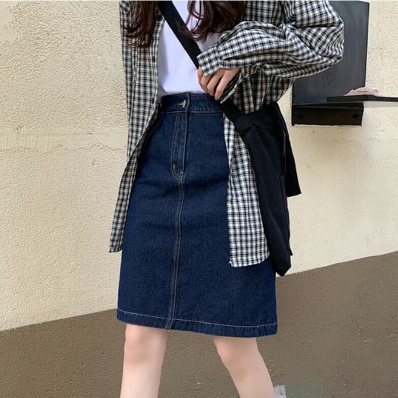 スカート レディース デニムスカート ひざ丈 Aライン デニム ジップアップ バックスリット かわいい 大人可愛い カジュアル シンプル ベーシック おしゃれ お洒落 ラブリー キュート 主役級 存在感 ストリート 無地 春 夏 秋 10代 20代 30代 学生 通学 デート お出かけ 女子会 着回し 普段使い 韓国 韓国系 送料無料 ファッション コーデ スタイル モテ 体型カバー 脚長 美脚 トレンド 流行 インスタ映え S M L XL ネイビー