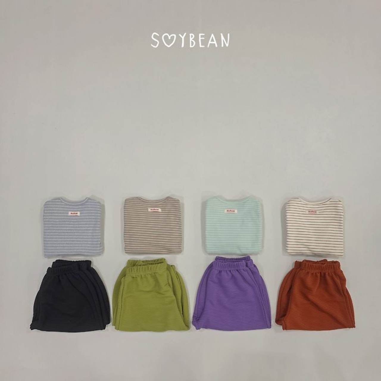 【取寄】SOYBEAN ジャムストライプ上下セット|秋服|韓国子供服| 26/AT