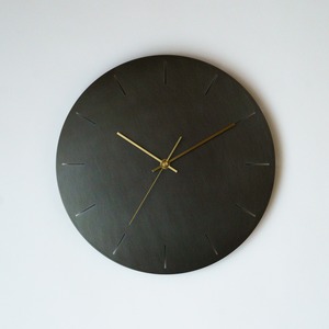 【受注製作】minimal wall clock 300 _ line / brass black　壁掛け時計 300 線 / 真鍮黒染め