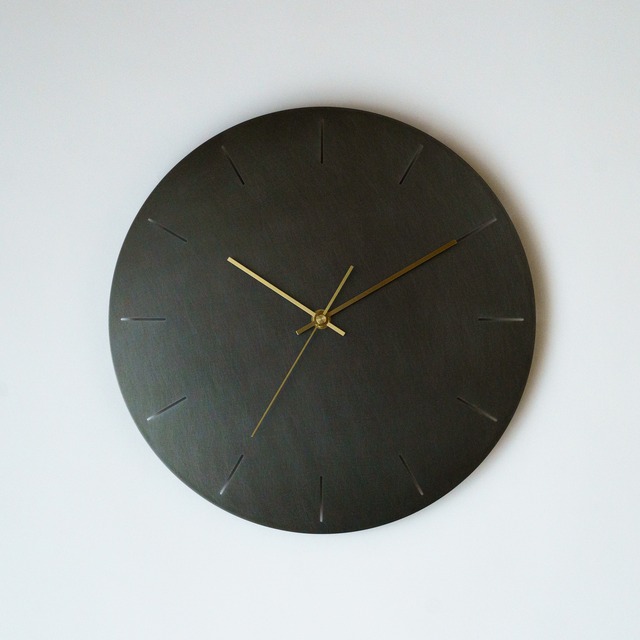 【受注製作】minimal wall clock 300 _ line / brass black　壁掛け時計 300 線 / 真鍮黒染め