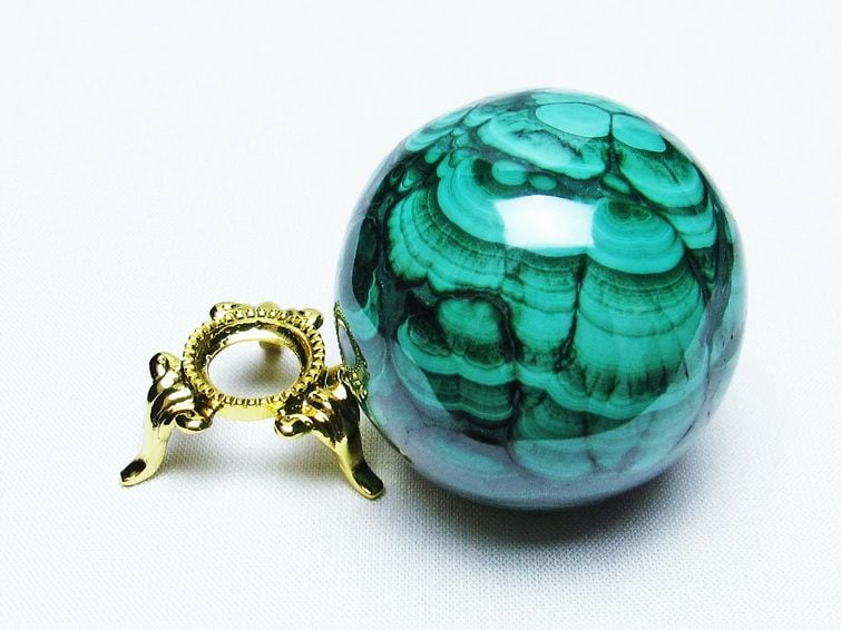 マラカイト　丸玉　スフィア　天然石 ザイール産]マラカイト丸玉/スフィア - 埼玉県吉川市の天然石
