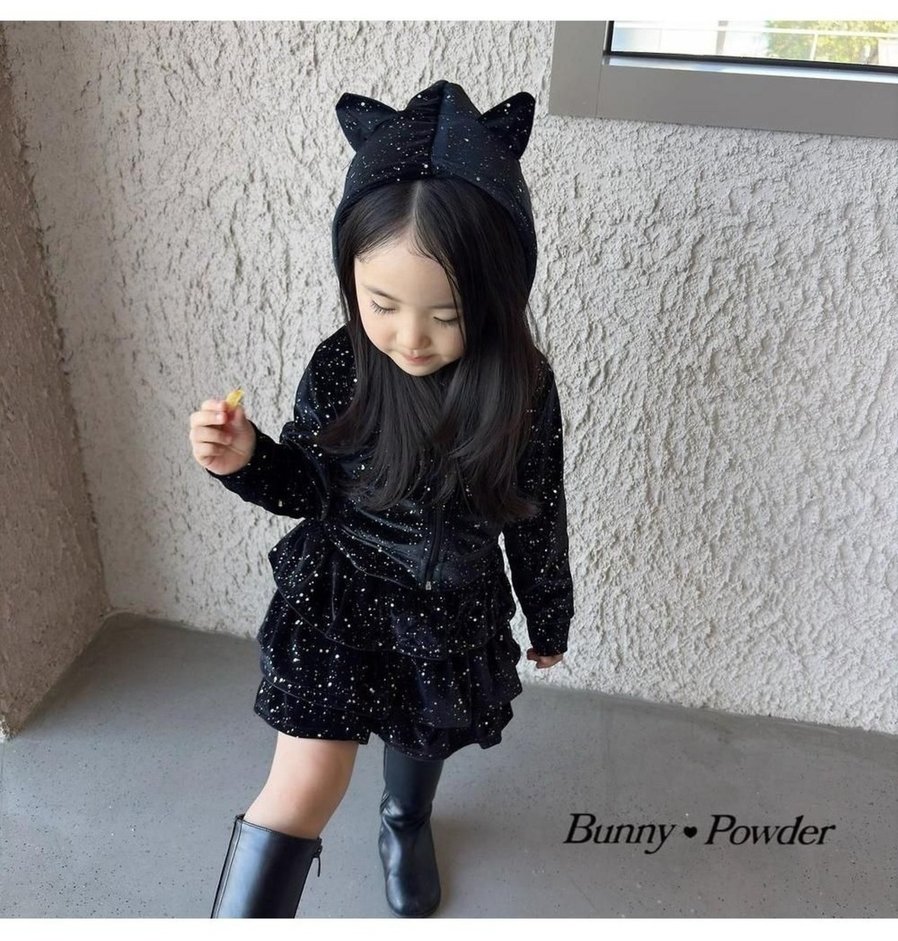 韓国子供服 / 26winter / BUNNYPOWDER / パーティーキャットフードジップアップ / キッズ / 冬服 *S~4XL*