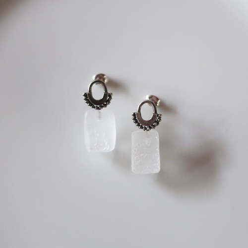 konpeki  ピアス　シルバー×soma galass