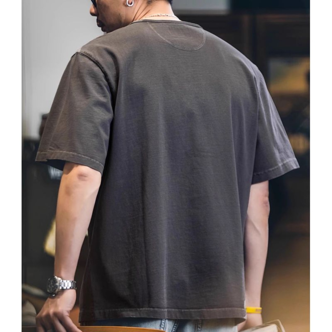 ヴィンテージスタイルヘンリーネックTシャツ 10096