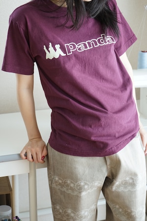 Chining panda × tetta Collaboration T-shirt (Burgundy)