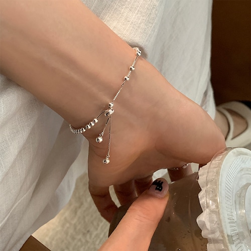suzyaccシルバーボールビーズプルブレスレット