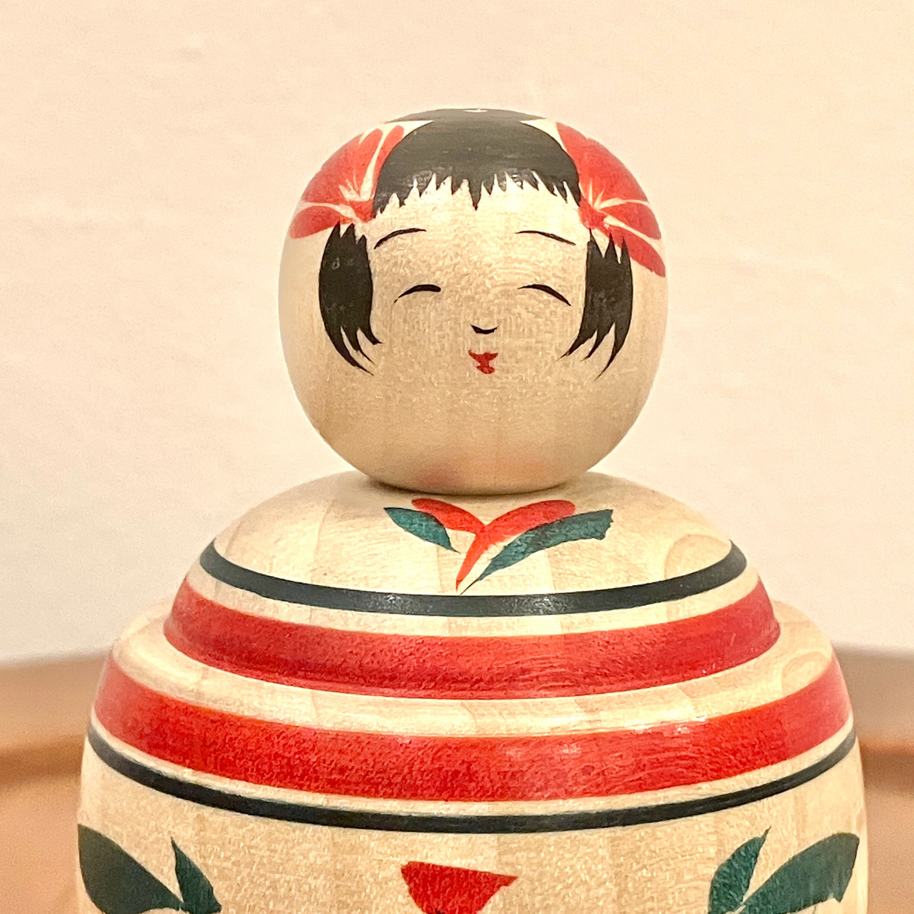 田邉香工人：鳴子系】2寸 えじこ 赤緑：7cm N4KT-5 | SHIBUYA_KOKESHI