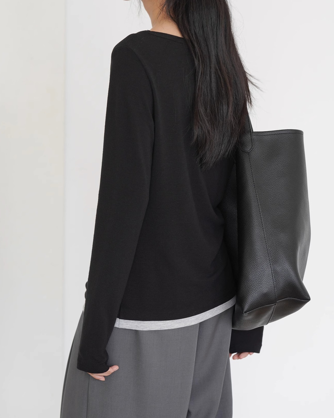 Fake layered long sleeve Tshirt T20310