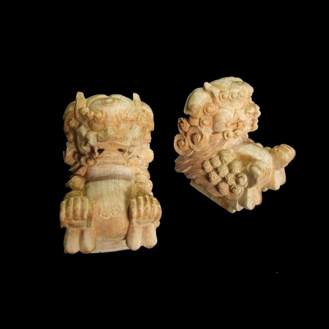 【獅子鼻】　社寺仏閣、山車、だんぢり　木鼻４寸　１組（２体）