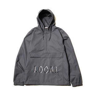 CLASSIC LOCAL LOGO NYLON ANORAK HOODIE / GRAY×BLACK